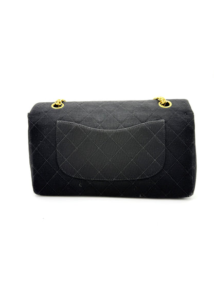 CHANEL Timeless Double Flap medium schwarz Jersey GHW