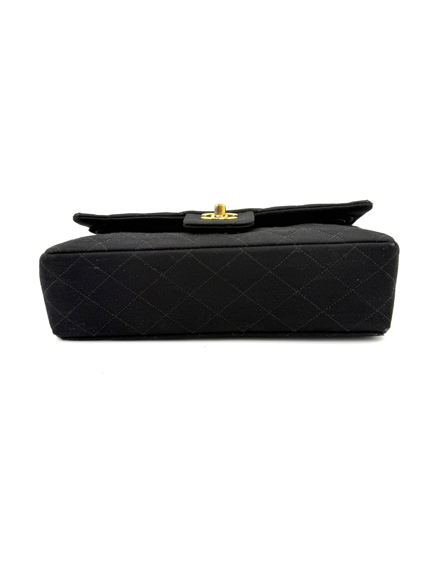CHANEL Timeless Double Flap medium schwarz Jersey GHW