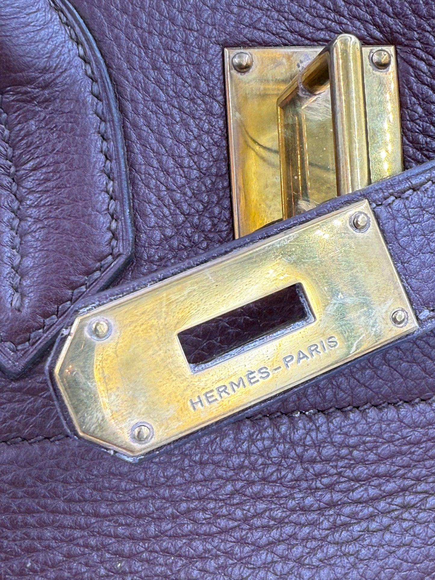 HERMÈS Sac haute a courroies 40 Togo GHW