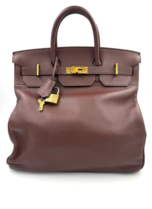 HERMÈS Sac haute a courroies 40 Togo GHW