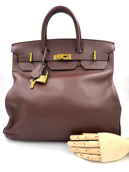 HERMÈS Sac haute a courroies 40 Togo GHW