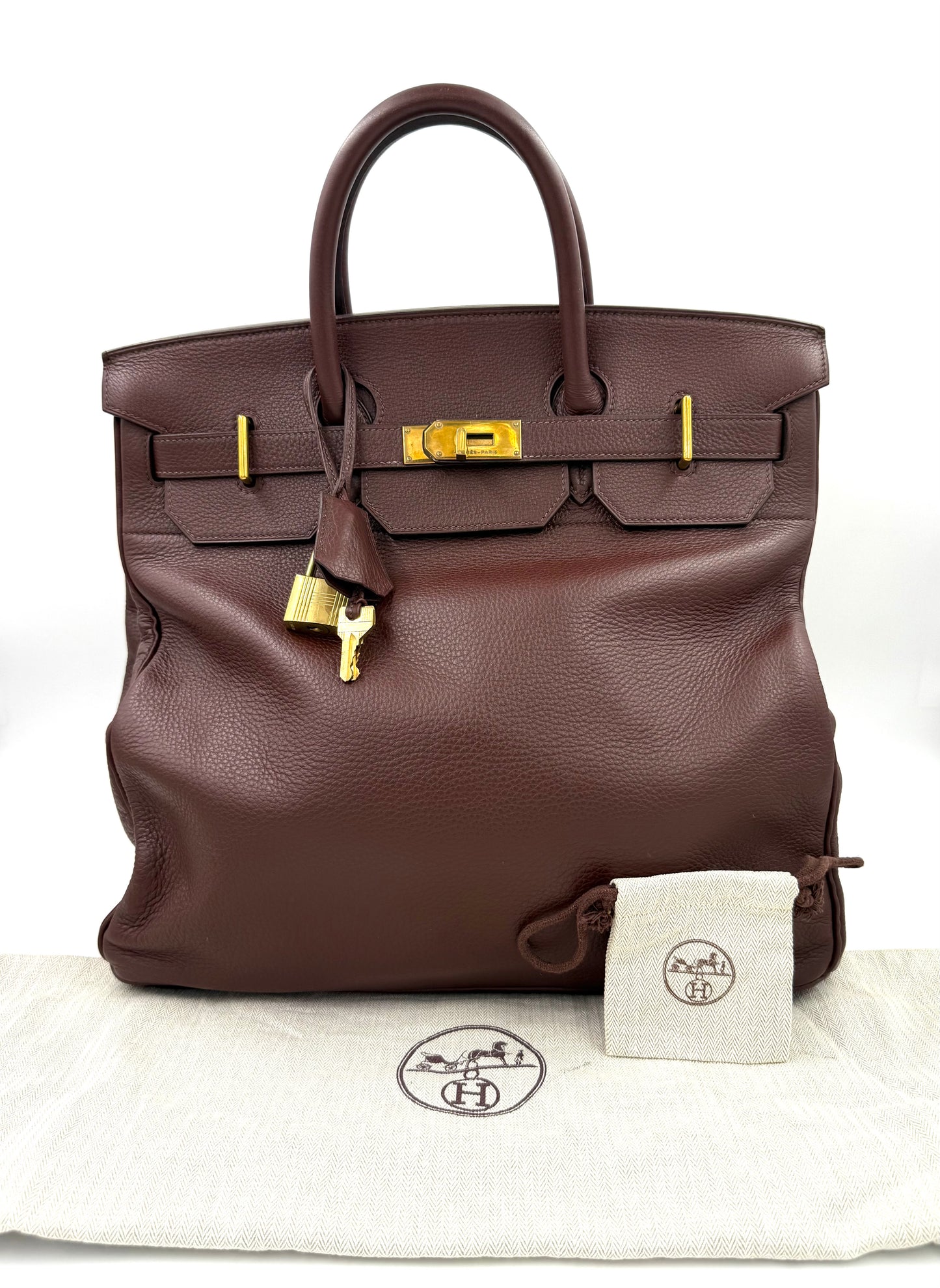 HERMÈS Sac haute a courroies 40 Togo GHW