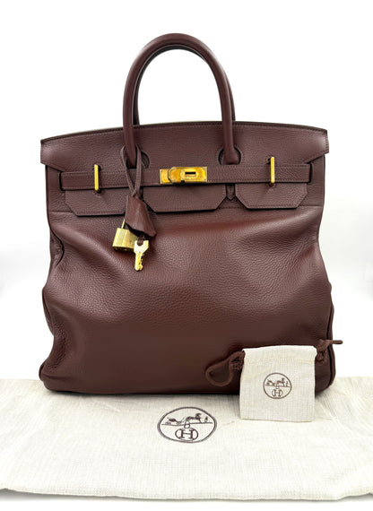 HERMÈS Sac haute a courroies 40 Togo GHW