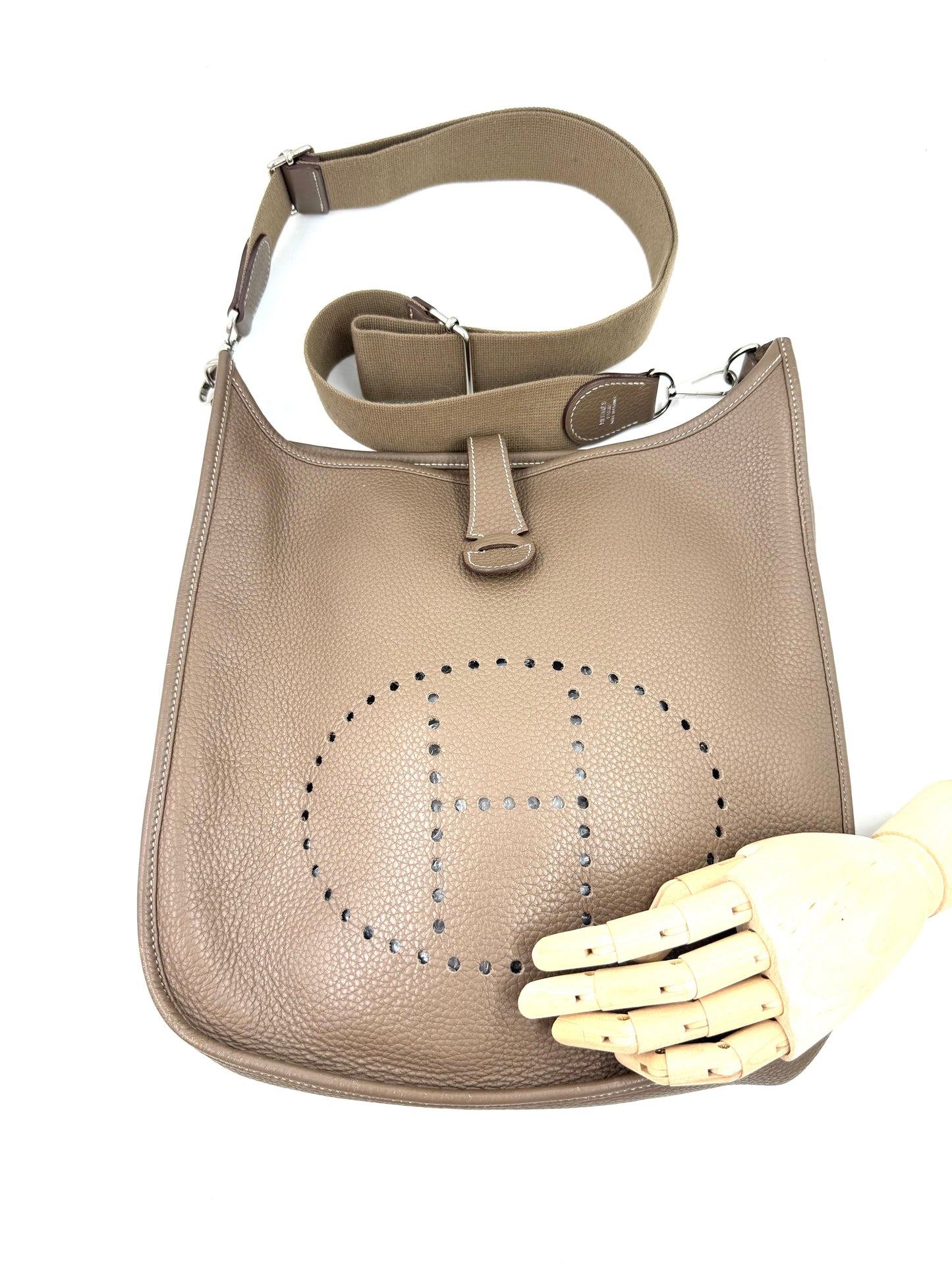 HERMÈS Eveylne 33 Etoupe Clemenceleder