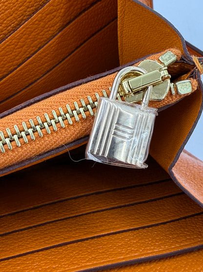 HERMÈS Kelly Long Wallet orange GHW