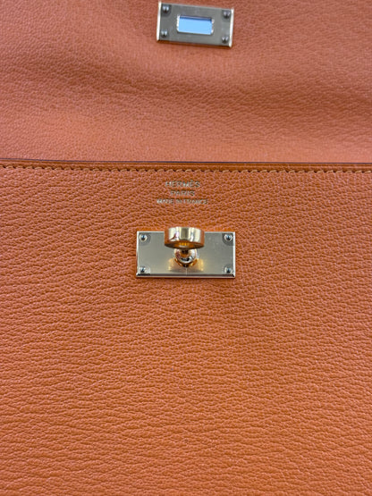 HERMÈS Kelly Long Wallet orange GHW