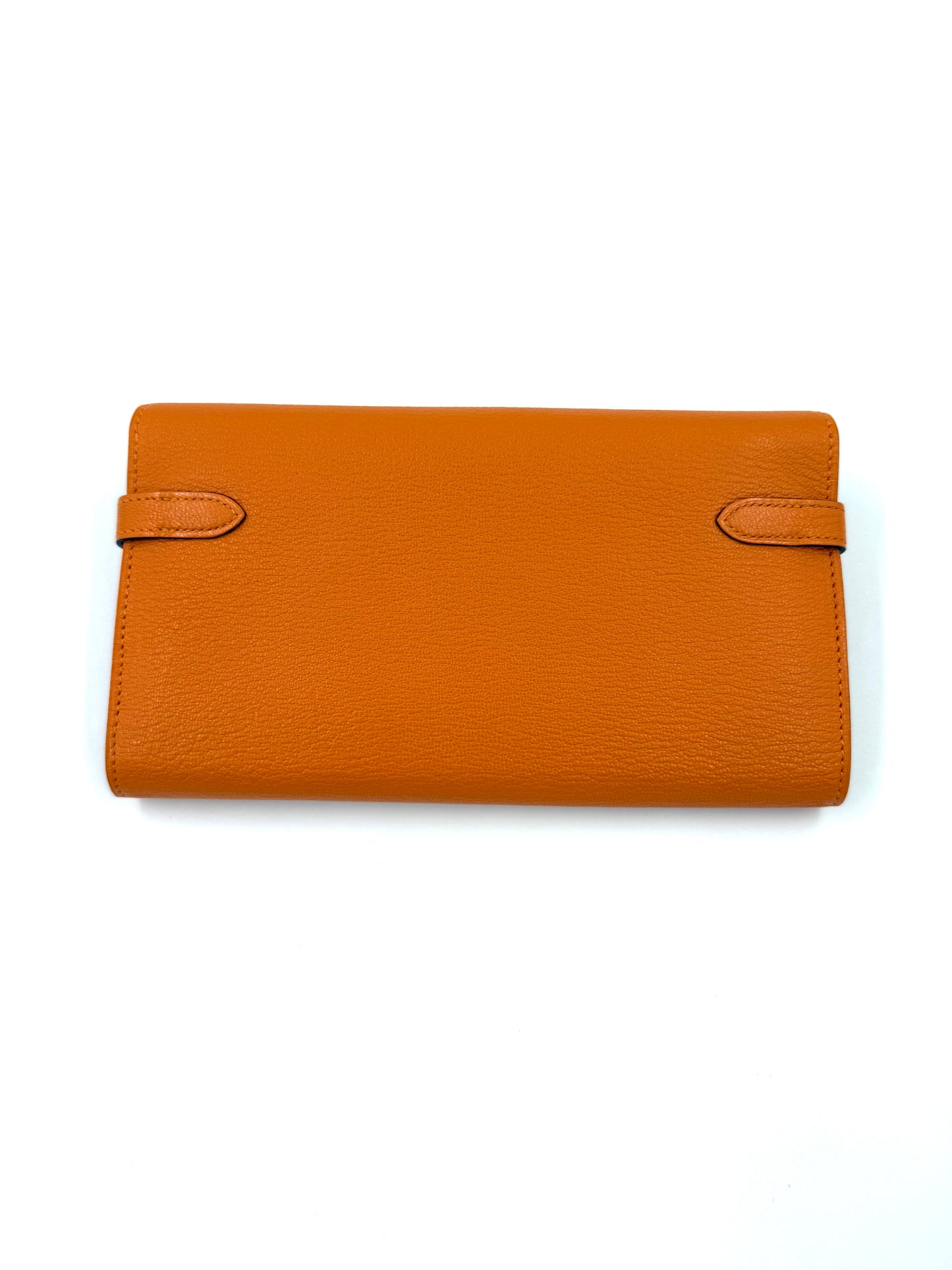 HERMÈS Kelly Long Wallet orange GHW