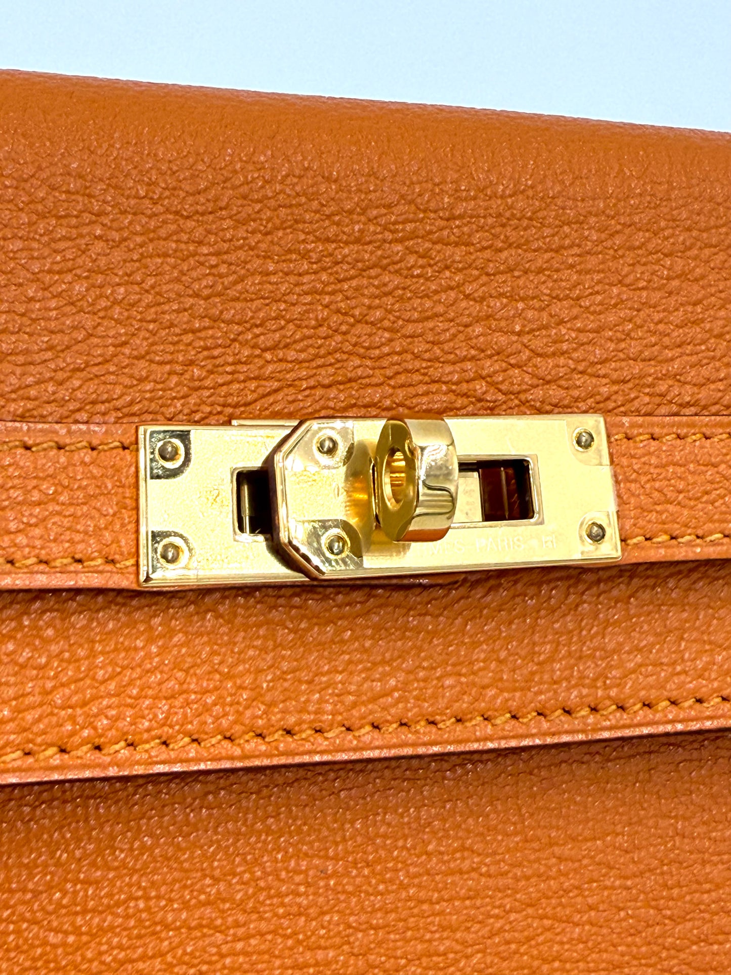 HERMÈS Kelly Long Wallet orange GHW