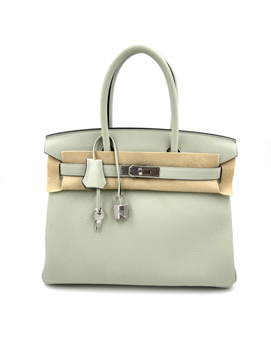 HERMÈS Birkin 30 Togo Gris Neve PHW