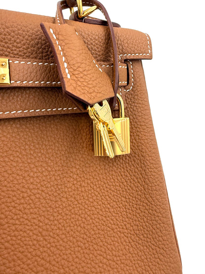 HERMÈS Kelly 25 Togo Gold GHW