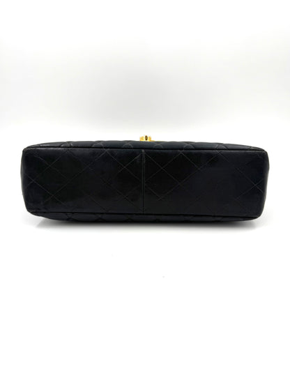 CHANEL Classic Single Flap navy Jumbo Lammleder GHW