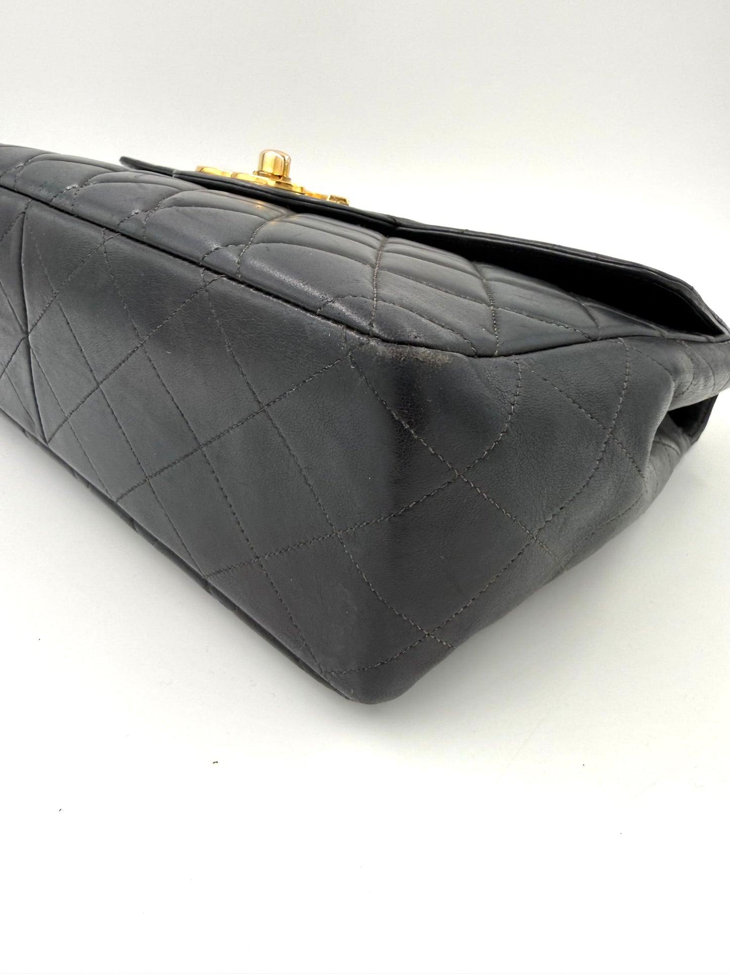 CHANEL Classic Single Flap navy Jumbo Lammleder GHW