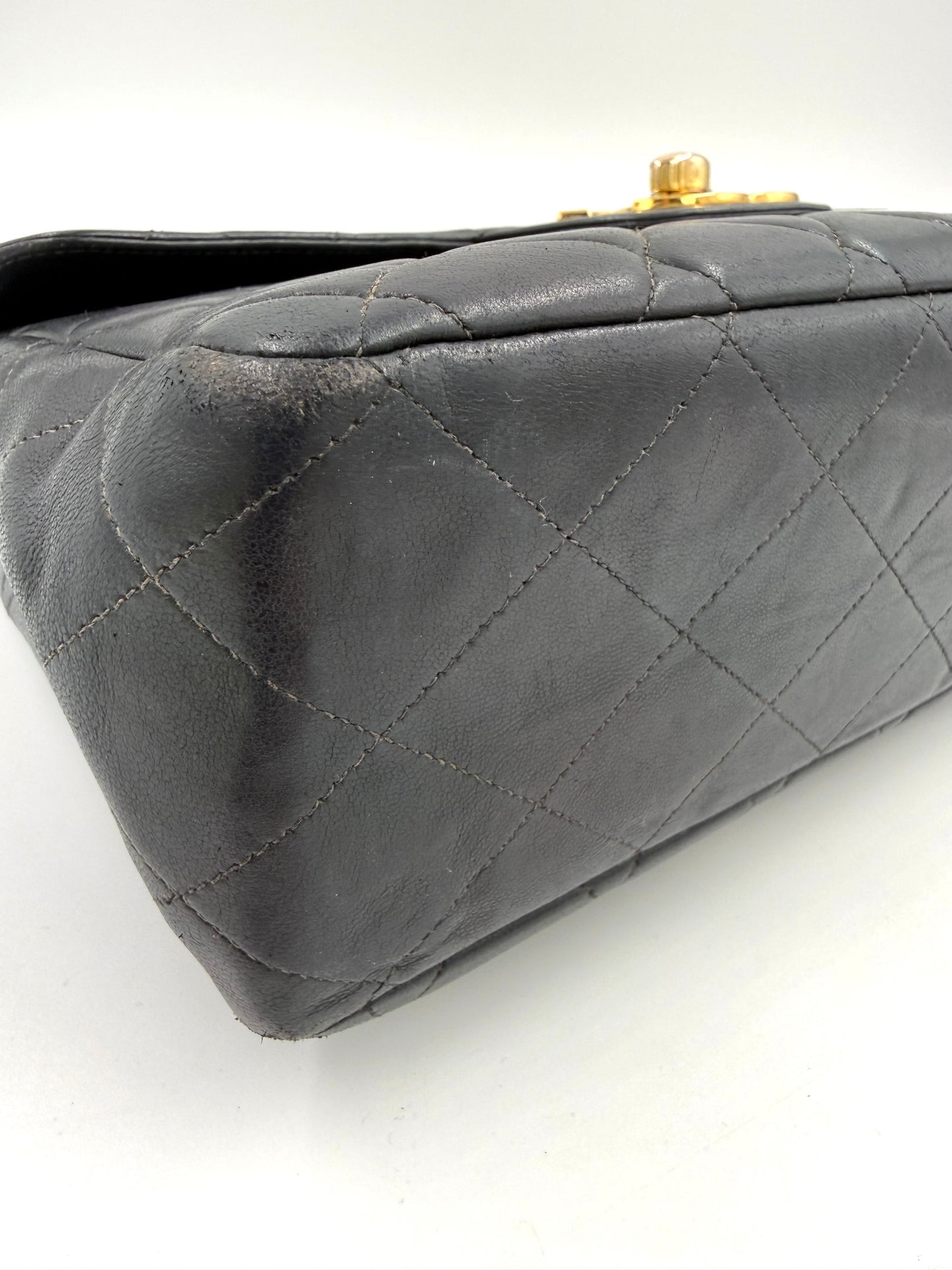 CHANEL Classic Single Flap navy Jumbo Lammleder GHW