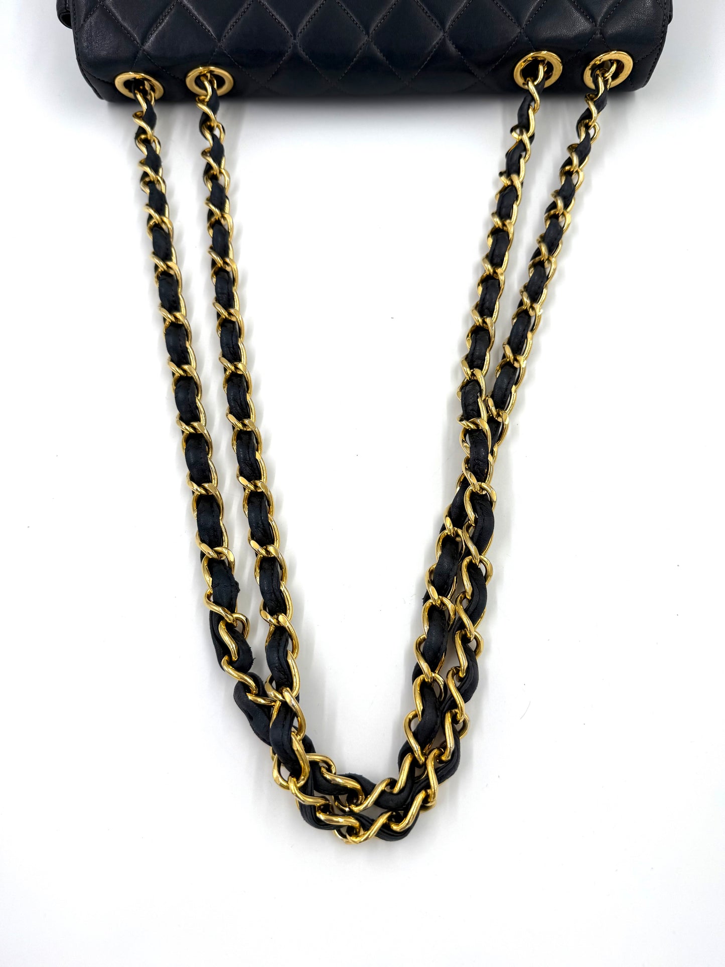 CHANEL Classic Single Flap navy Jumbo Lammleder GHW