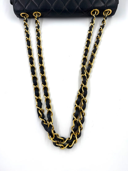 CHANEL Classic Single Flap navy Jumbo Lammleder GHW