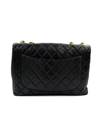 CHANEL Classic Single Flap navy Jumbo Lammleder GHW