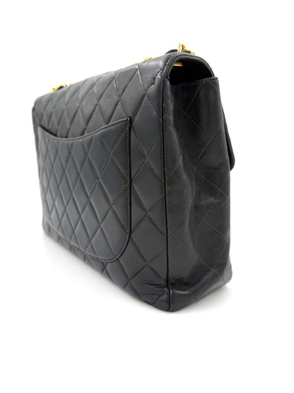 CHANEL Classic Single Flap navy Jumbo Lammleder GHW