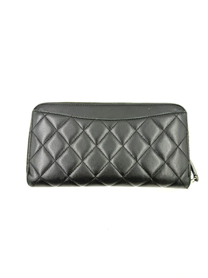 CHANEL Timeless Wallet schwarz Lammleder