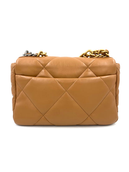 CHANEL 19 Flap Bag cognac Lammleder