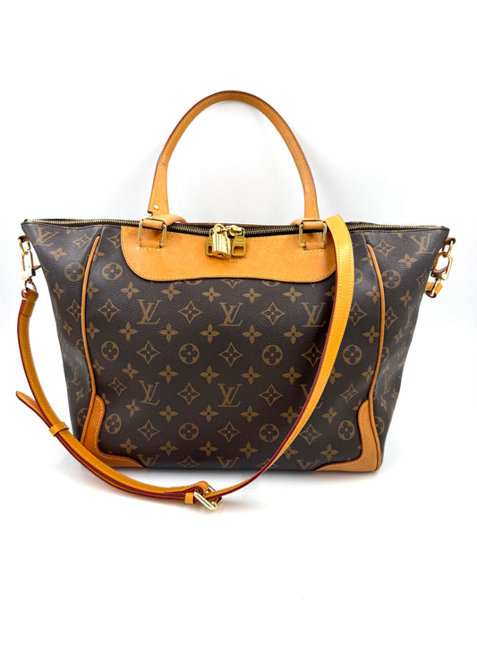 LOUIS VUITTON Estrella MM Monogram Canvas Handtasche aus braunem Canvas mit verstellbarem Lederriemen und Schlossverschluss
