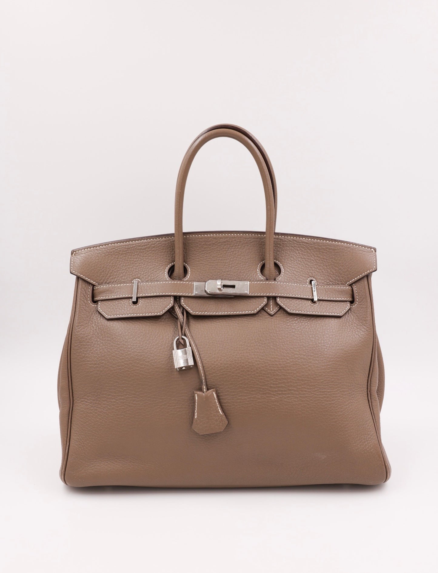 HERMÈS Birkin 35 Clemence Etoupe PHW