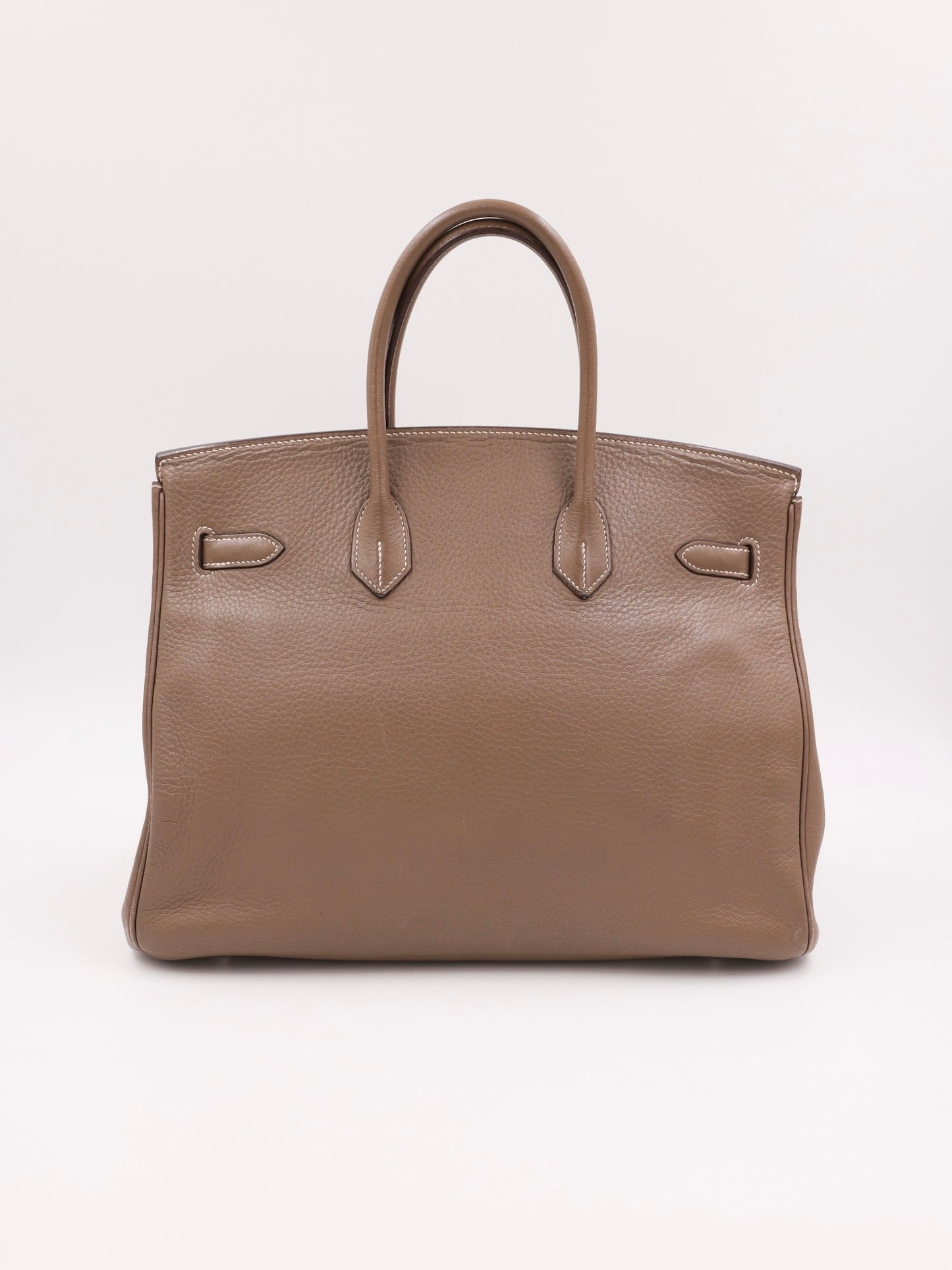 HERMÈS Birkin 35 Clemence Etoupe PHW
