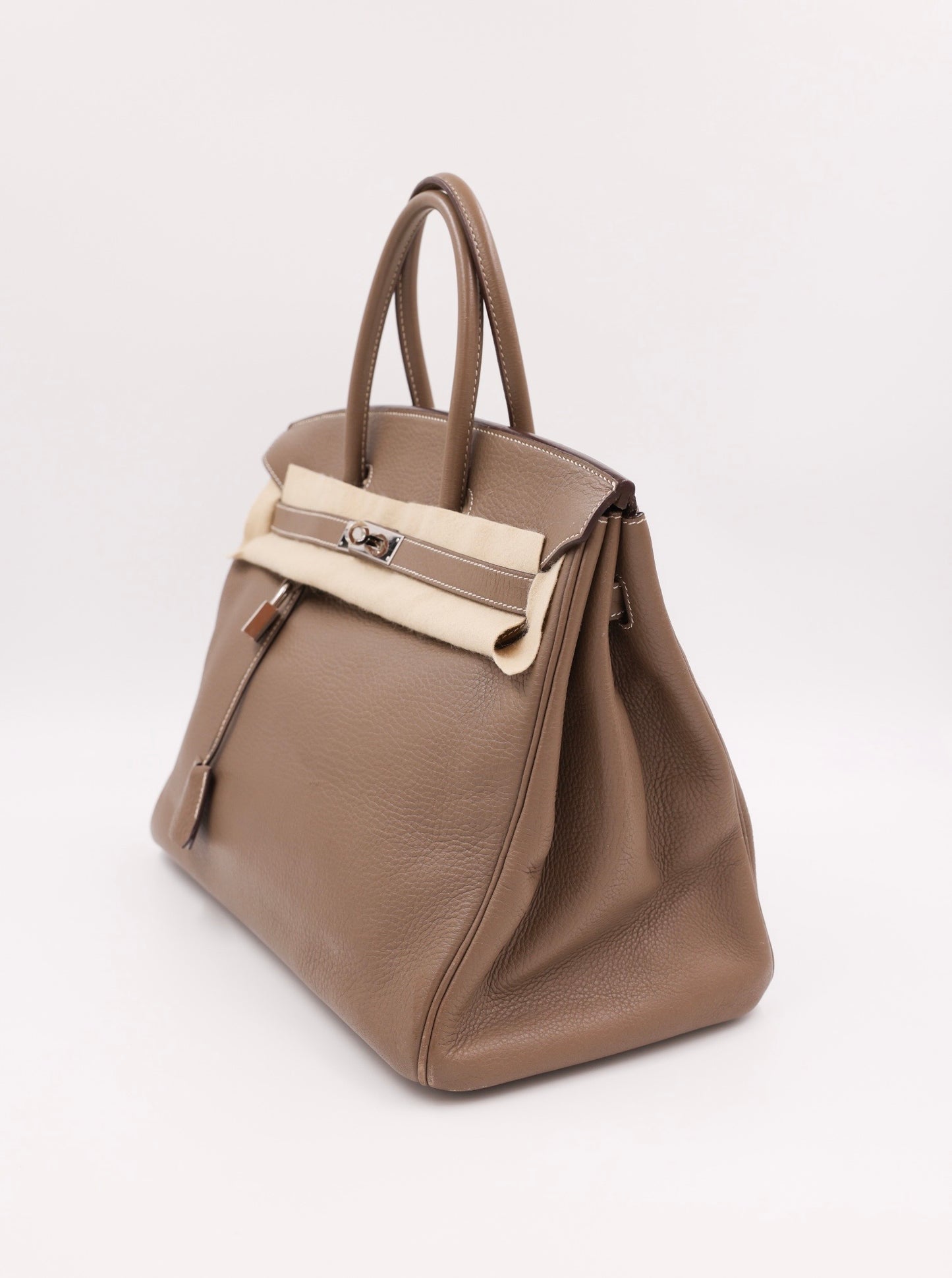 HERMÈS Birkin 35 Clemence Etoupe PHW