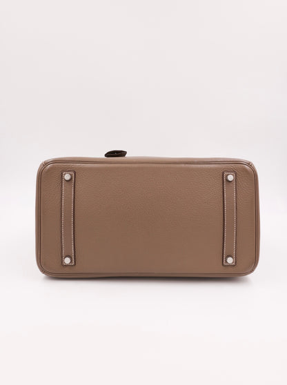 HERMÈS Birkin 35 Clemence Etoupe PHW