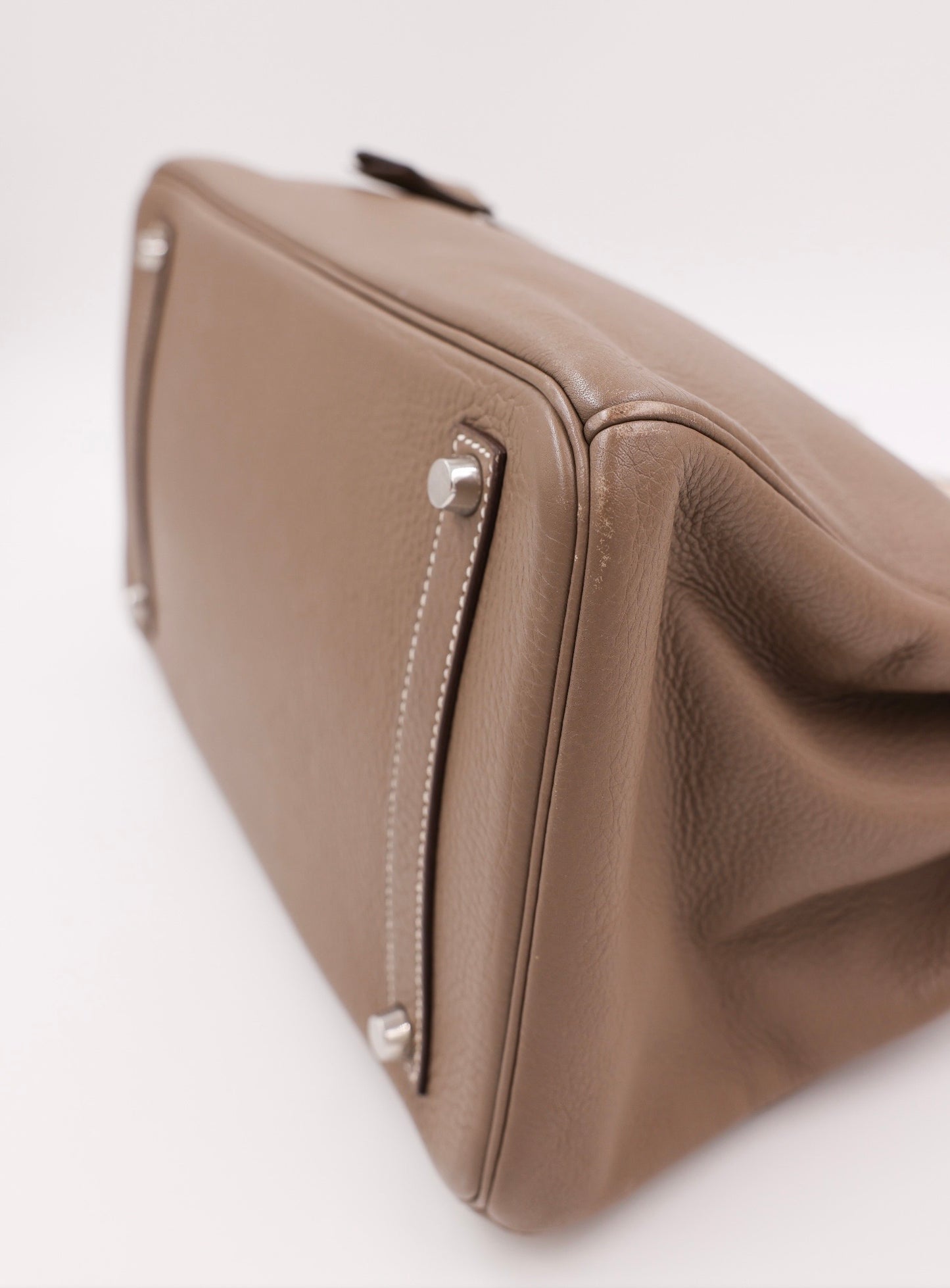 HERMÈS Birkin 35 Clemence Etoupe PHW
