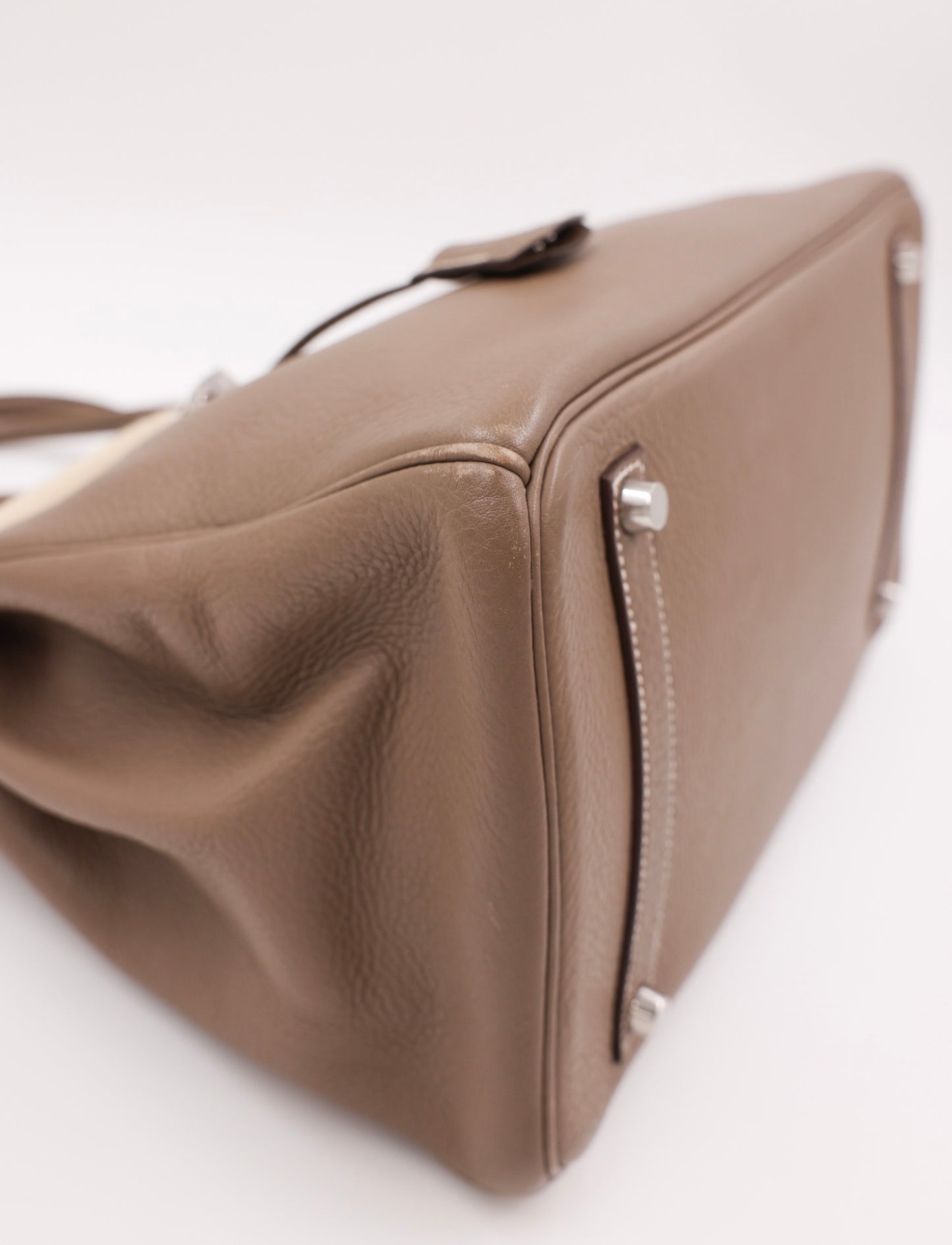 HERMÈS Birkin 35 Clemence Etoupe PHW