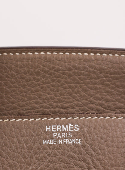 HERMÈS Birkin 35 Clemence Etoupe PHW