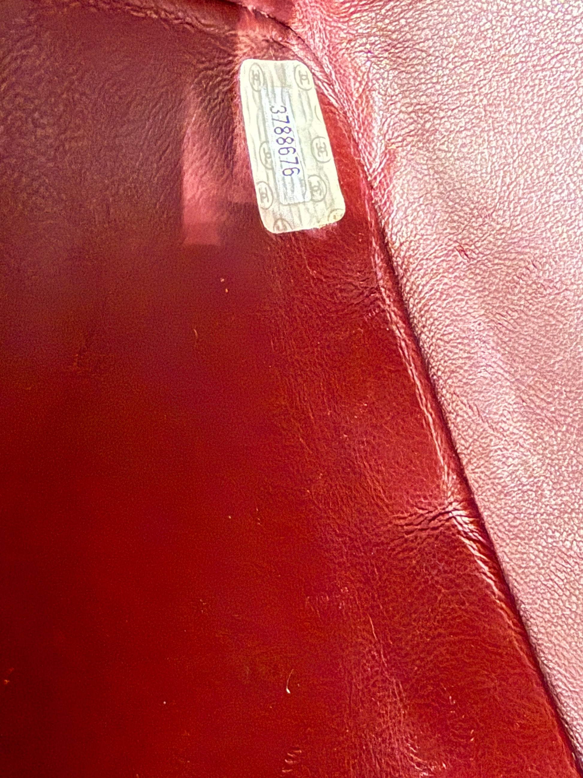 CHANEL Timeless Single Flap Maxi schwarz GHW rote Lederinnenausstattung mit Seriennummer Aufkleber