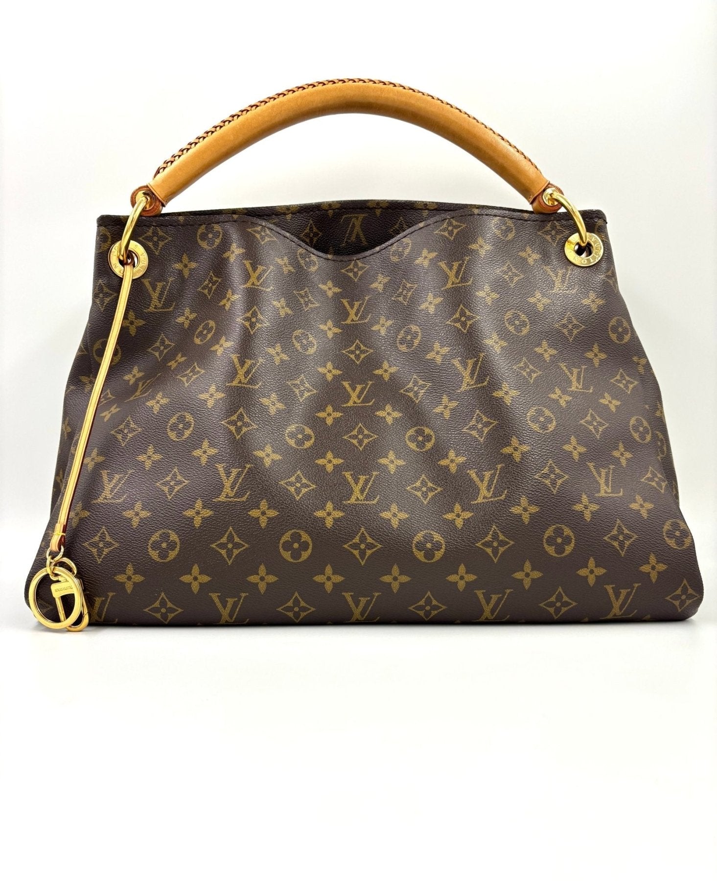 Louis Vuitton Artsy MM Handtasche in Monogram Canvas mit geflochtenem Ledergriff und goldfarbenen Beschlaegen