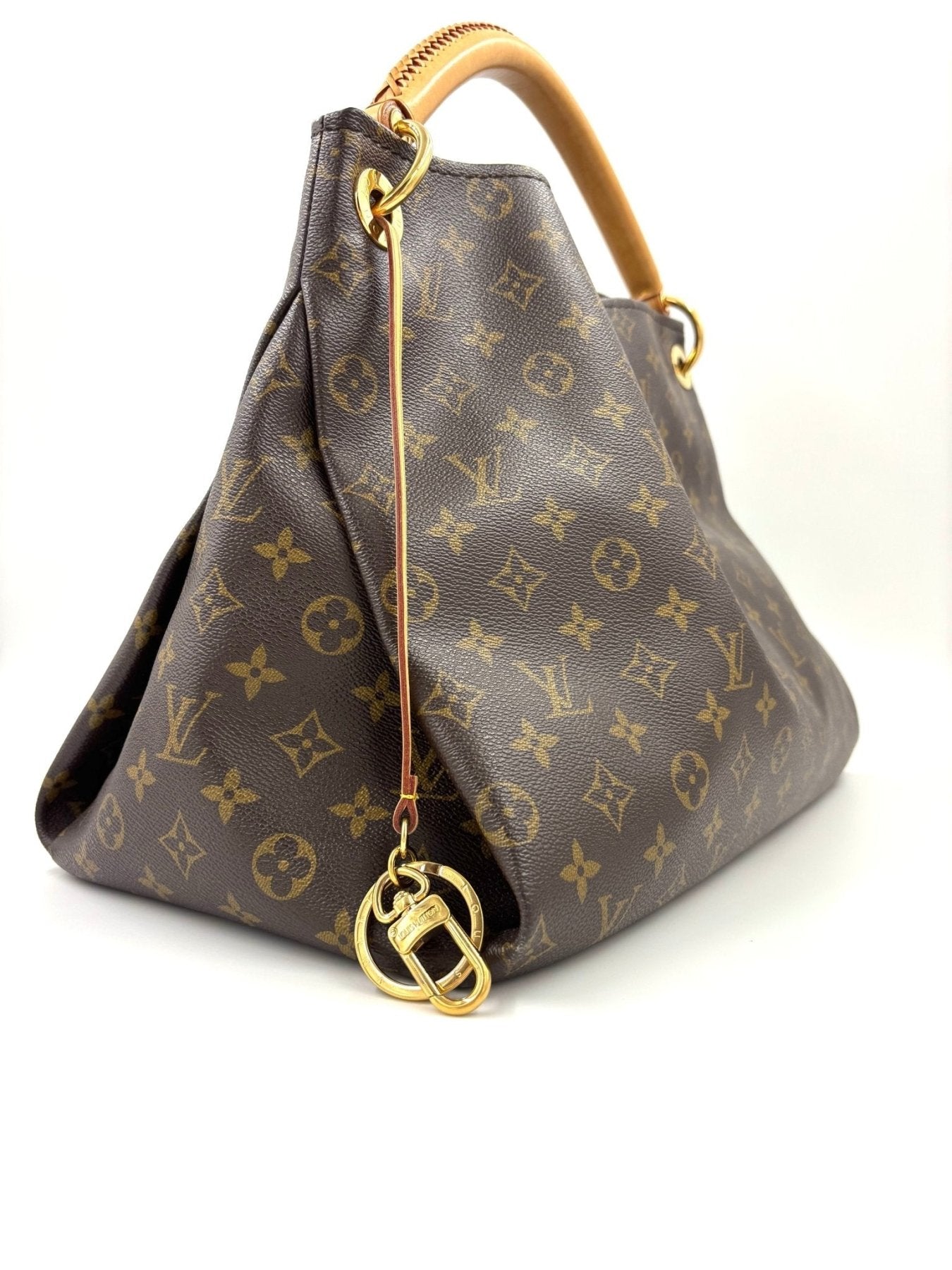 Louis Vuitton Artsy MM Monogram Canvas Handtasche mit geflochtenem Griff und klassischem LV-Muster auf braunem Canvas