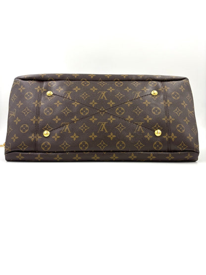 Louis Vuitton Artsy MM Handtasche in Monogram Canvas mit geflochtener Ledergriff, goldenen Beschlagen und geräumigem Innenfach