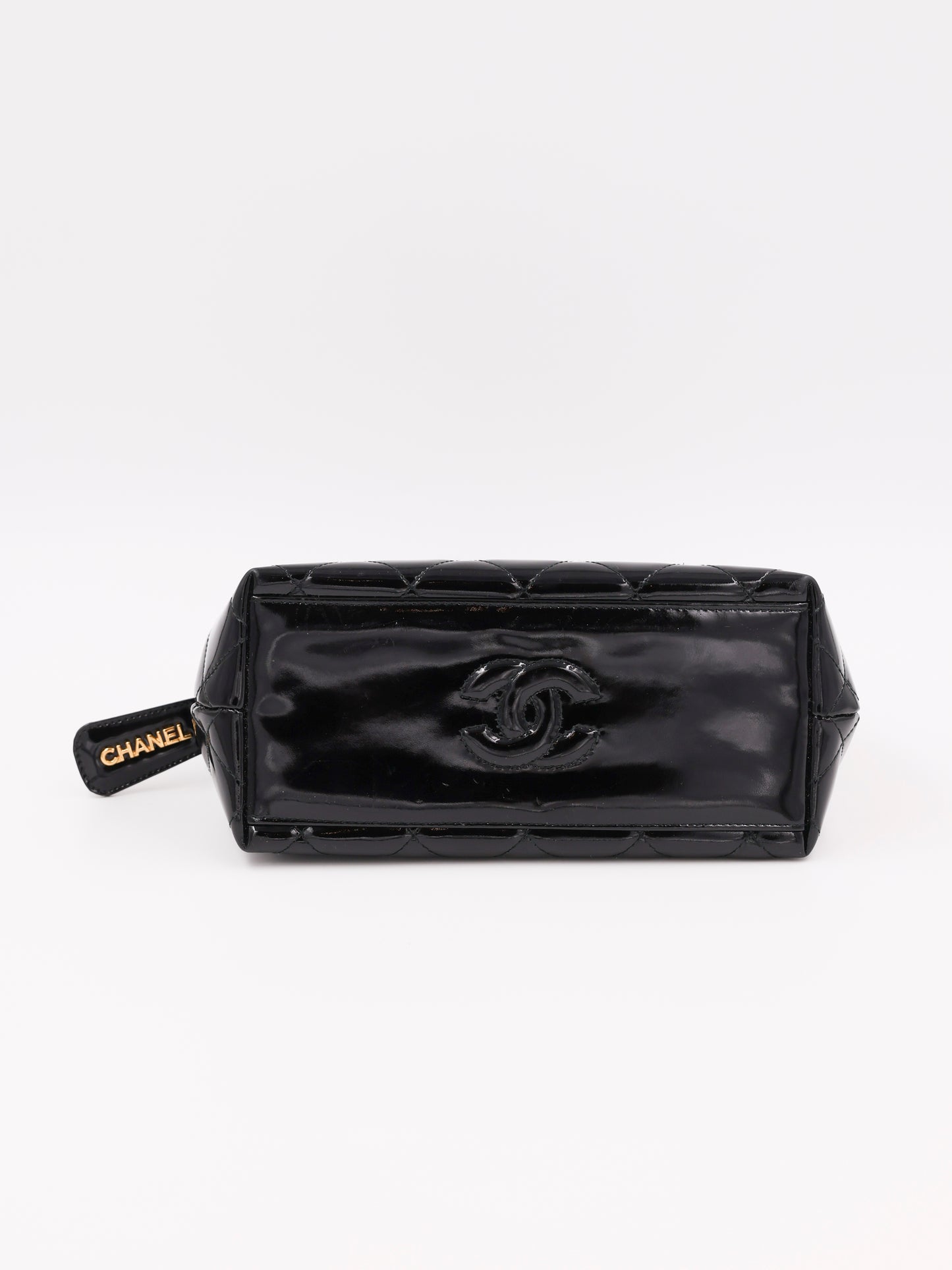 CHANEL Classic Shoulder Bag Lackleder schwarz GHW