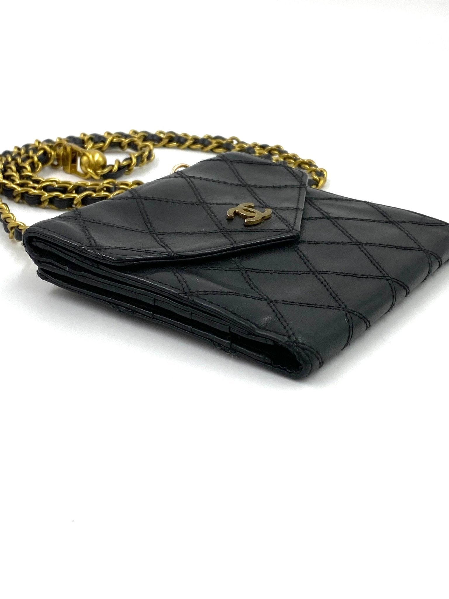 CHANEL Vintage WoC Lammleder schwarz GHW - Clutch & Macarons - unlesbar - Clutch & Macarons - 