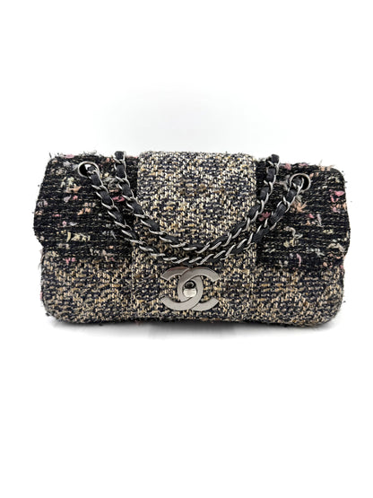 CHANEL Single Flap medium Tweed SHW