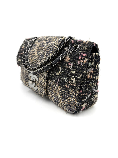 CHANEL Single Flap medium Tweed SHW
