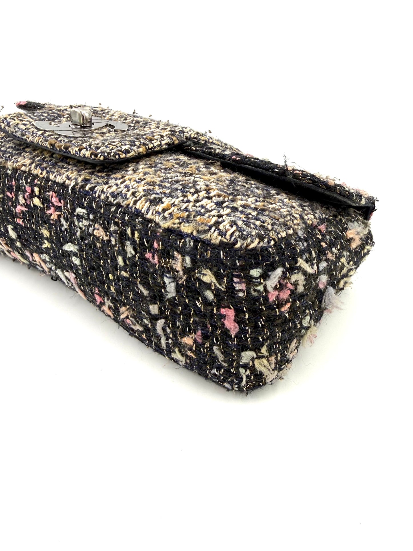 CHANEL Single Flap medium Tweed SHW