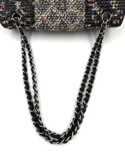 CHANEL Single Flap medium Tweed SHW