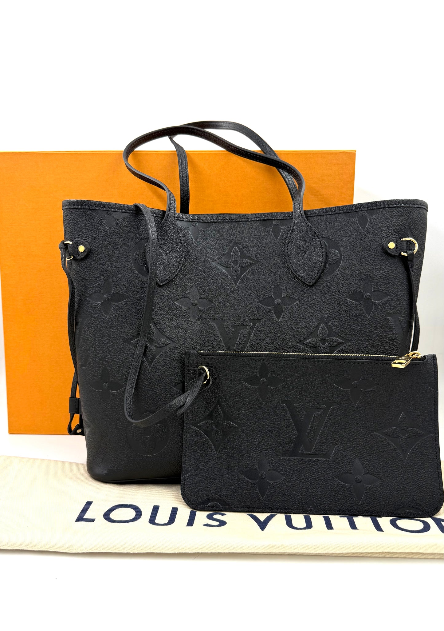 LOUIS VUITTON Neverfull MM Monogram Empreinte schwarz