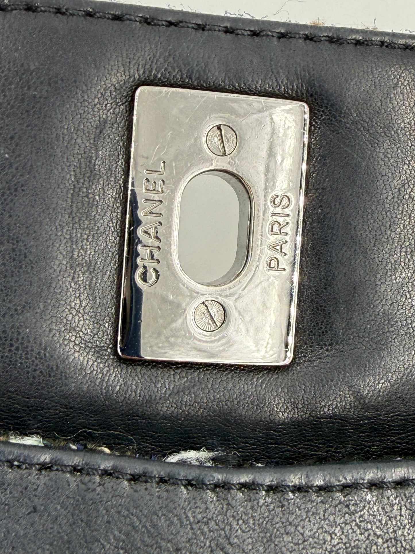 CHANEL Single Flap medium Tweed SHW