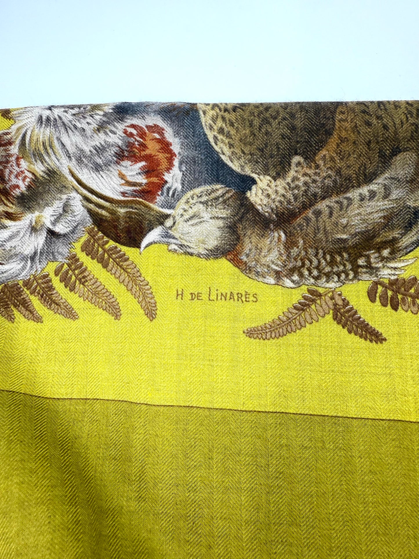 HERMÈS Carrè 90 „H de Linares“ Cashmere
