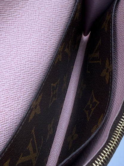 LOUIS VUITTON Emilie Monogram Canvas rose Ballerine Innenansicht mit rosafarbenem Leder und klassischem Monogramm-Muster