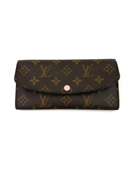LOUIS VUITTON Emilie Monogram Canvas rose Ballerine Clutch mit rosafarbenem Druckknopf und ikonischem Monogramm-Muster