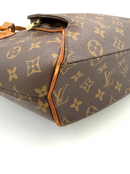 LOUIS VUITTON Ellipse GM Monogram Canvas große Designerhandtasche aus Canvas mit cognacfarbenem Lederbesatz und goldfarbenem Reißverschluss