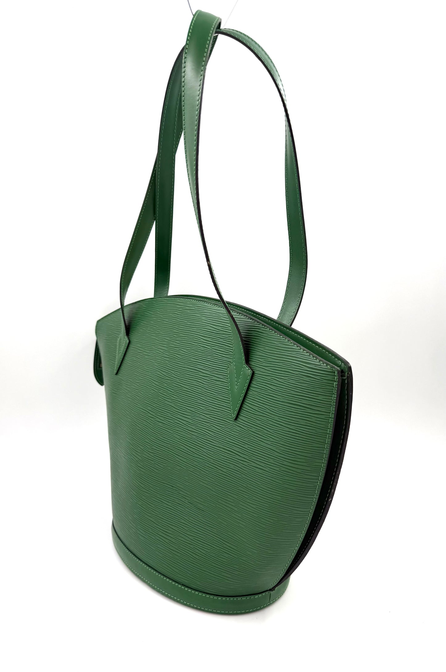 LOUIS VUITTON Saint Jaques Epi grün elegante Designerhandtasche aus strukturiertem Leder mit schmalen Tragegriffen