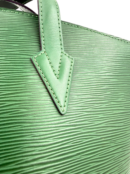 LOUIS VUITTON Saint Jaques Epi grün strukturierte Designerhandtasche aus hochwertigem Leder mit feiner Nahtverarbeitung