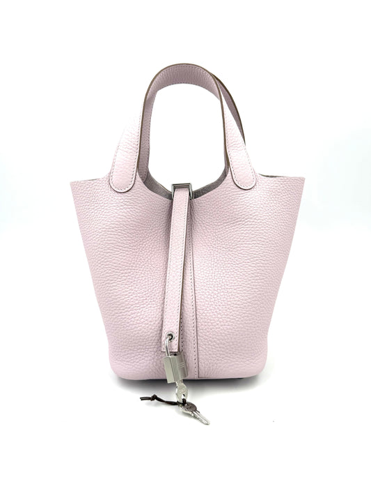 HERMÈS Picotin 18 Lock Mauve Pale PHW